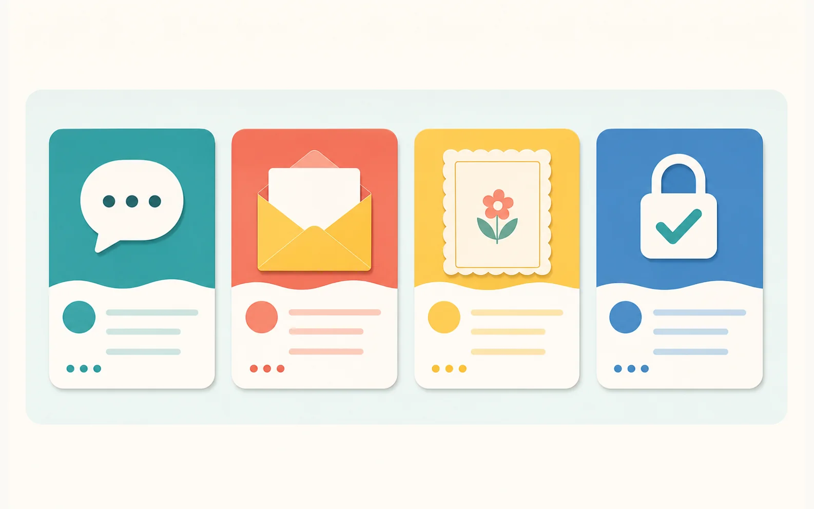 Simple comparison cards for online invitation tools with RSVP tracking.